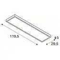 SLV LED Deckenleuchte PANEL für BAP, 120 x 30cm, UGR , 45W 3000K 3100lm 90°, silbergrau