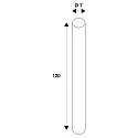 EUTRAC Pendelabhängung 120cm starr für 3-Phasen HV-Schiene, M13 Gewinde, schwarz
