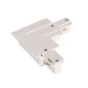 L-Verbinder für EUTRAC® 3-Phasen Stromschiene (Einbauversion), mit Einspeisemöglichkeit, Erde außen, Weiß