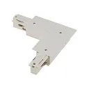 L-Verbinder für EUTRAC® 3-Phasen Stromschiene (Einbauversion), mit Einspeisemöglichkeit, Erde innen, Weiß
