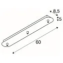 SLV FITU 3er Rosette für FITU PD Pendelleuchten, LANG, max. 16A, Schwarz