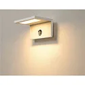 SLV LED Outdoor Wandleuchte ANGOLUX S WL, IP44, 9.8W 3000K 560lm 100°, mit IR-Sensor, Weiß