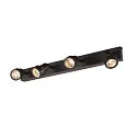 Wall and Ceiling luminaire PURI CW, Quad, 4x GU10 QPAR51, with decorative rings, black