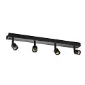 Wall and Ceiling luminaire PURI CW, Quad, 4x GU10 QPAR51, with decorative rings, black