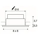 SLV LED Outdoor Einbau-Downlight PATTA-I SQUARE DTW, IP65 IK02, 7.3W 1800-3000K 440lm, CRi 97, Dim-to-Warm, starr, schwarz