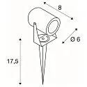 Outdoor LED Erdspieß-Leuchte LED SPIKE, IP55 IK06, 6W 3000K 400lm 40°, mit IP-Steckerkabel, neigbar, anthrazit