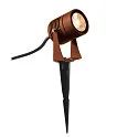 Premium LED Outdoor Earth spike luminaire LED SPIKE, IP55 IK06, 6W 3000K 400lm 40°, swiveling, rust-colored