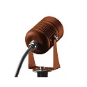 SLV Outdoor LED Erdspieß-Leuchte LED SPIKE, IP55 IK06, 6W 3000K 400lm 40°, mit IP-Steckerkabel, neigbar, rostfarben
