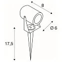 SLV Outdoor LED Erdspieß-Leuchte LED SPIKE, IP55 IK06, 6W 3000K 400lm 40°, mit IP-Steckerkabel, neigbar, rostfarben