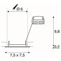 SLV Deckeneinbauleuchte PIKA, GU10 QPAR51, quadratisch, starr, messing