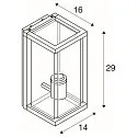 SLV Outdoor Wandleuchte QUADRULO WL, IP44 IK02, E27 max. 15W, anthrazit / Glas klar, ohne Sensor