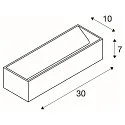 SLV LED Wall luminaire LOGS IN L, 17W, 3000K, 1100lm, TRIAC dimmable, white