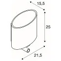SLV LED Wandleuchte KENKUA SPOT LED, E27, 40W, 25°, 3000K, 200lm, chrom, Glas milchig