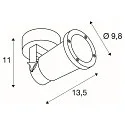 SLV Outdoor Wand-/Deckenstrahler NAUTILUS WL-CL, IP54 IK02, GU10 QPAR51 max. 11W, dreh- und schwenkbar, Schwarz matt