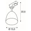 3-Phasen-Strahler PARA CONE 14, GU10 QPAR51 max. 25W, inkl. Adapter, Schwarz / innen Gold