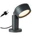 Outdoor LED Sockelleuchte ESKINA 30 POLE CCT, IP65 IK04, 14.5W 3000/4000K 95°, mit IP44-Steckerkabel, dimmbar, anthrazit
