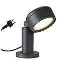 SLV Outdoor LED Sockelleuchte ESKINA 30 POLE CCT, IP65 IK04, 14.5W 3000/4000K 95°, mit IP44-Steckerkabel, dimmbar, anthrazit