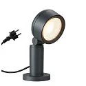 SLV Outdoor LED Sockelleuchte ESKINA 30 POLE CCT, IP65 IK04, 14.5W 3000/4000K 95°, mit IP44-Steckerkabel, dimmbar, anthrazit