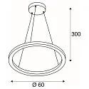 SLV LED Pendant luminaire ONE 60 DALI LED, 25W, 3000/4000K, 1400/1500lm, black