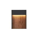 SLV LED Außenwandleuchte FLATT, IP65 IK03, eckig, 13W 3000/4000K (CCT Switch), anthrazit / Holz braun