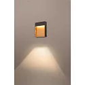 SLV LED Außenwandleuchte FLATT, IP65 IK03, eckig, 13W 3000/4000K (CCT Switch), anthrazit / Holz braun