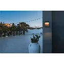 SLV LED Außenwandleuchte FLATT, IP65 IK03, eckig, 13W 3000/4000K (CCT Switch), anthrazit / Holz braun