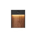 SLV LED Outdoor wall luminaire FLATT SENSOR LED, 16W, 3000/4000K, 600lm, IP54, anthracite/brown