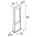 SLV Outdoor LED Stehleuchte FLATT POLE, IP65 IK03, eckig, 65cm, 10W 3000/4000K (CCT Switch), offenes Kabelende, anthrazit