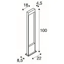 SLV LED Outdoor luminaire FLATT POLE LED Floor lamp, 9,7W, 3000/4000K, 400lm, IP65, 100cm, anthracite/brown