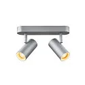 LED Wand- und Deckenstrahler NOBLO® II, 2-flammig, 12W 2700K 1200lm 36°, CRi>80, verstellbar, dimmbar, silbergrau