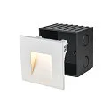 SLV LED Treppenleuchte / Wand-Einbauleuchte MOBALA, IP20, eckig, 9 x 9cm, 230V/24V, 1.3W 3000K 14lm, exkl. Einbaudose, weiß