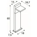 SLV Outdoor LED Stehleuchte ABRIDOR POLE 60, IP55 IK03, 12W 3000/4000K (CCT Switch) 980lm, schwenkbar, anthrazit, 60cm