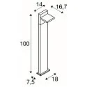 SLV Outdoor LED Stehleuchte ABRIDOR POLE 100, IP55 IK03, 12W 3000/4000K (CCT Switch) 980lm, schwenkbar, anthrazit, 100cm