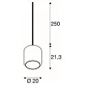 SLV Pendelleuchte PANTILO 20, E27, offenes Kabelende, chrom