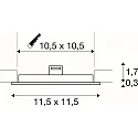 LED Ceiling recessed luminaire SENSER 12 LED, square, 440lm, IP20, white, 3000K