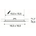 LED Ceiling recessed luminaire SENSER 18 LED, square, 820lm, IP20, white, 3000K