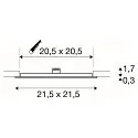 LED Ceiling recessed luminaire SENSER 24 LED, square, 1200lm, IP20, white, 3000K