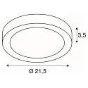 SLV LED Wall / Ceiling luminaire SENSER 24 CW, round, 15W, IP20, white, 3000K, 1200lm