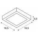SLV LED Wand-/Deckenleuchte SENSER 18 CW, eckig, 880lm, IP20, weiß, 12W 3000K