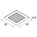 LED Deckeneinbauleuchte LED PAVONO 620x620, 100°, UGR 16, weiß, 3000K, 3200lm