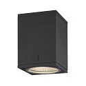 SLV Premium-LED Outdoor Ceiling luminaire ENOLA SQUARE CCT, IP65 IK02, S-size, 9W 3000 / 4000K 510 / 580lm 38°, CRi>90, anthracite