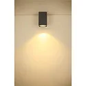 SLV Premium-LED Outdoor Ceiling luminaire ENOLA SQUARE CCT, IP65 IK02, S-size, 9W 3000 / 4000K 510 / 580lm 38°, CRi>90, anthracite