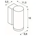 SLV Premium-LED Outdoor Wall luminaire ENOLA ROUND SINGLE CCT, IP65 IK02, S-size, 6W 3000 / 4000K 390 / 450lm 30°, CRi>90