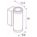 SLV LED Außenwandleuchte ENOLA ROUND UP/DOWN CCT, IP65 IK06, CRi >90, anthrazit, Größe S, 7.8W 3000/4000K 620/700lm 2x30°
