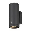 LED Außenwandleuchte ENOLA ROUND UP/DOWN CCT, IP65 IK06, CRi >90, anthrazit, Größe M, 20W 3000/4000K 1660/1900lm 2x38°