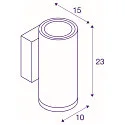 LED Außenwandleuchte ENOLA ROUND UP/DOWN CCT, IP65 IK06, CRi >90, anthrazit, Größe M, 20W 3000/4000K 1660/1900lm 2x38°