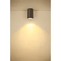 SLV Premium-LED Outdoor Deckenleuchte ENOLA ROUND CCT, IP65 IK02, Größe S, 9W 3000/4000K 510/580lm 38, CRi>90, Anthrazit
