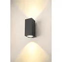SLV Premium-LED Outdoor Wall luminaire ENOLA SQUARE UP/DOWN CCT, IP65 IK02, L-size, 53W 3000 / 4000K 5400 / 6000lm 30°, CRi>90