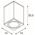 SLV Premium-LED Outdoor Ceiling luminaire ENOLA SQUARE CCT, IP65 IK02, L-size, 35W 3000 / 4000K 2500 / 2800lm 38°, CRi>90