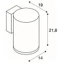 SLV Premium-LED Outdoor Wall luminaire ENOLA ROUND SINGLE CCT, IP65 IK02, L-size, 35W 3000 / 4000K 3100 / 3400lm 38°, CRi>90
